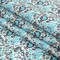 1 Yard Turquoise Blue Indigo and Umber Floral Cotton Sateen Fabric